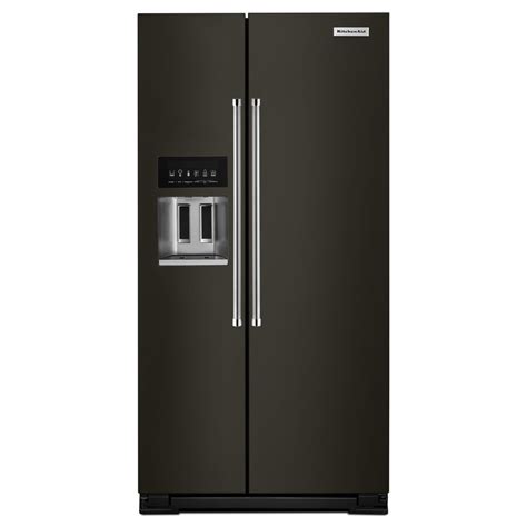 lowes black stainless steel cabinet depth refrigerators|lowe's side by black refrigerator.